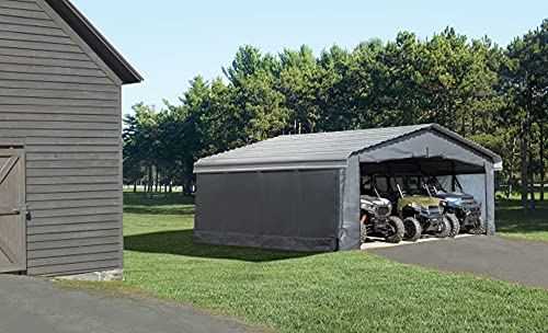 Arrow Carports Enclosure Kit for Galvanized Steel Carport, Fabric Carport Wall Panels, 20' x 20' x 7'