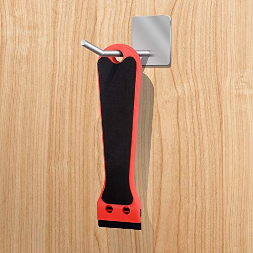 FOSHIO 6 Inch Plastic Scraper with 20 PCS Plastic Razor Blades, Scraper Tool for Sticker, Gasket, Label Remover (Red)