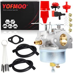yofmoo adjustable carburetor compatible for tecumseh 640349 640052 640054 640058 640058a hmsk80 hmsk85 hmsk90 hmsk100 hsmk110 lh318a lh358sa 8hp - 10hp snow thrower generator carb with fuel filter