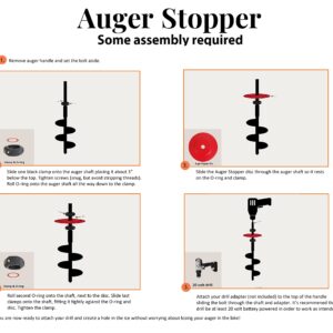 Ice Fishing Auger Stopper Disc- Prevent Auger Blade from Slipping Beneath The Ice- for use with Cordless 20volt Lithium Battery Powered Drills (9", Auger Stopper Disc)