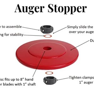 Ice Fishing Auger Stopper Disc- Prevent Auger Blade from Slipping Beneath The Ice- for use with Cordless 20volt Lithium Battery Powered Drills (9", Auger Stopper Disc)