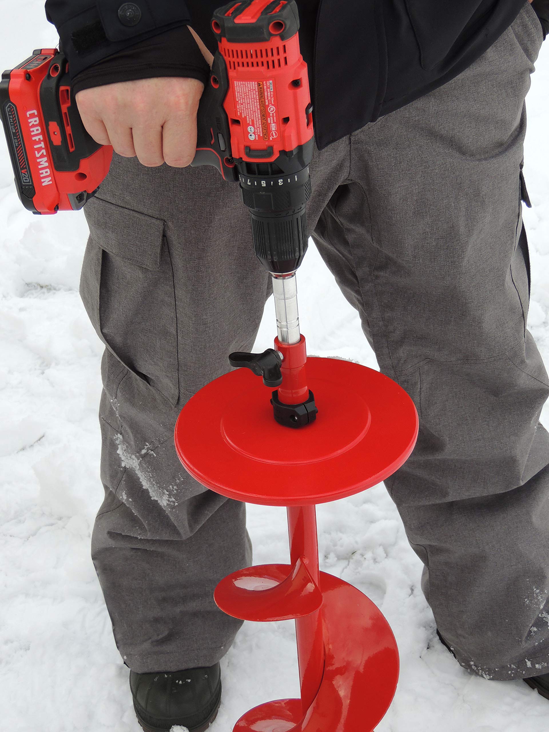 Ice Fishing Auger Stopper Disc- Prevent Auger Blade from Slipping Beneath The Ice- for use with Cordless 20volt Lithium Battery Powered Drills (9", Auger Stopper Disc)