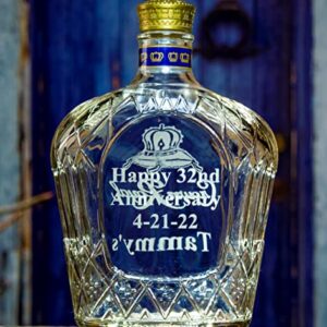 Crown Royal Whisky Personalized Engraved EMPTY Bottle/Decanter