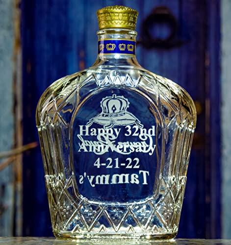 Crown Royal Whisky Personalized Engraved EMPTY Bottle/Decanter