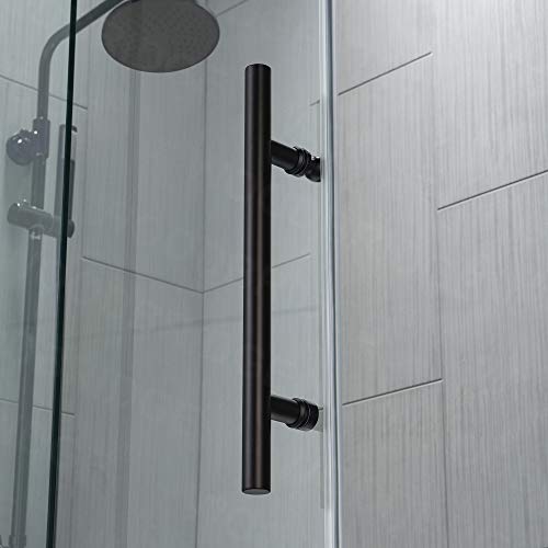 WOODBRIDGE Frameless Bathtub Shower Doors 56-60" Width x 62" Height with 3/8"(10mm) Clear Tempered Glass in Matte Black Finish