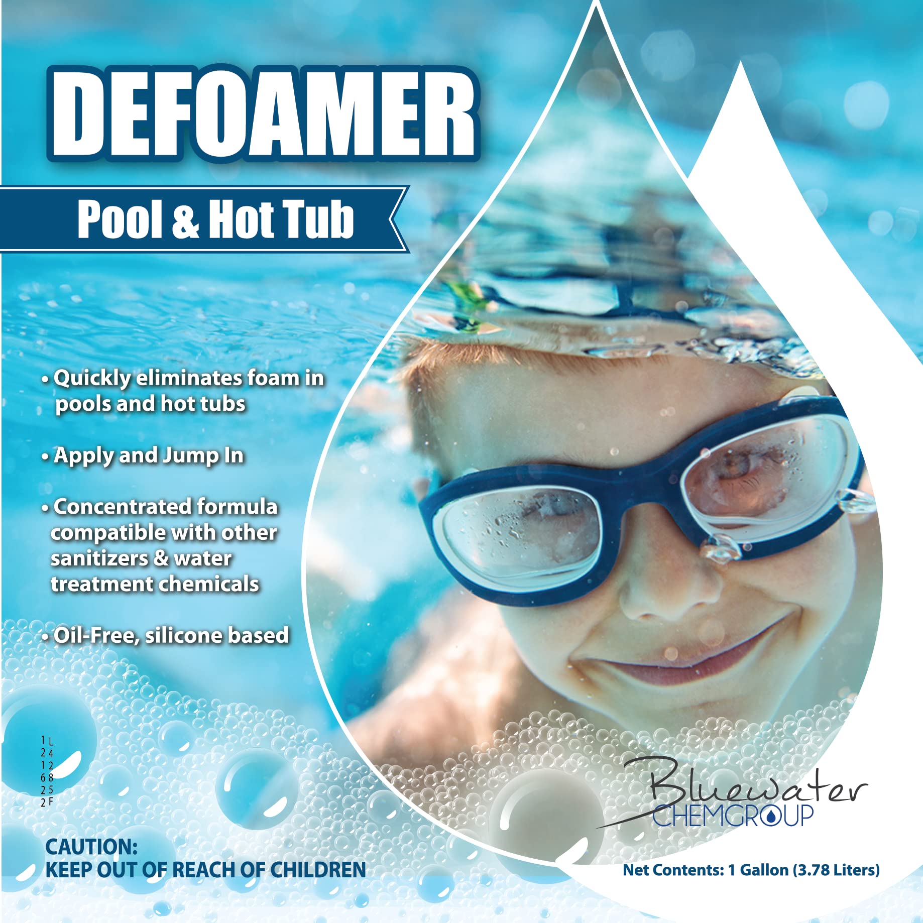 Pool & Hot Tub Defoamer, 1 Gallon, Quickly Eliminate Foam in Pool or hot tubs.