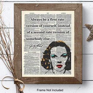 Judy Garland Inspirational Quote Upcycled Dictionary Wall Art Poster Print - Great Motivational Gift for Women, Wizard of Oz Fans - Contemporary Modern Pop Art Home and Office Decor, 8x10 Photo