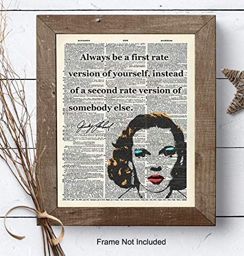 Judy Garland Inspirational Quote Upcycled Dictionary Wall Art Poster Print - Great Motivational Gift for Women, Wizard of Oz Fans - Contemporary Modern Pop Art Home and Office Decor, 8x10 Photo
