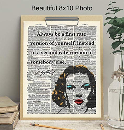 Judy Garland Inspirational Quote Upcycled Dictionary Wall Art Poster Print - Great Motivational Gift for Women, Wizard of Oz Fans - Contemporary Modern Pop Art Home and Office Decor, 8x10 Photo