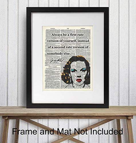 Judy Garland Inspirational Quote Upcycled Dictionary Wall Art Poster Print - Great Motivational Gift for Women, Wizard of Oz Fans - Contemporary Modern Pop Art Home and Office Decor, 8x10 Photo