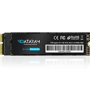 Dataram 1TB M.2 M-Key PCIe NVMe SSD for 2013-16 MacBook, Mac Pro, Air, Mini, iMac