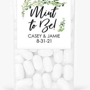 Wedding Favors Tic Tac LABELS Mint To Be, Bridal Shower Favor, Engagement Party Favor, Greenery Leaf - Set of 24 Labels