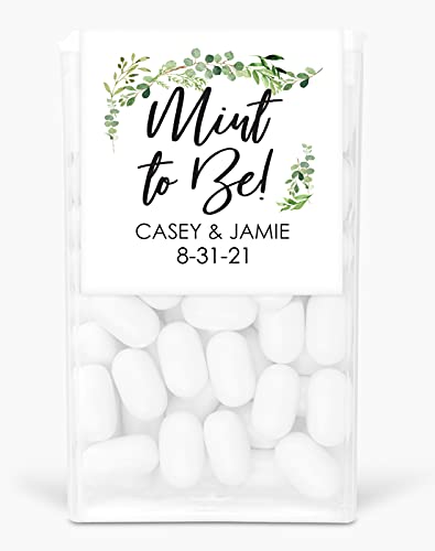 Wedding Favors Tic Tac LABELS Mint To Be, Bridal Shower Favor, Engagement Party Favor, Greenery Leaf - Set of 24 Labels