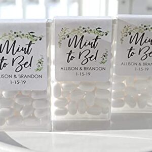 Wedding Favors Tic Tac LABELS Mint To Be, Bridal Shower Favor, Engagement Party Favor, Greenery Leaf - Set of 24 Labels