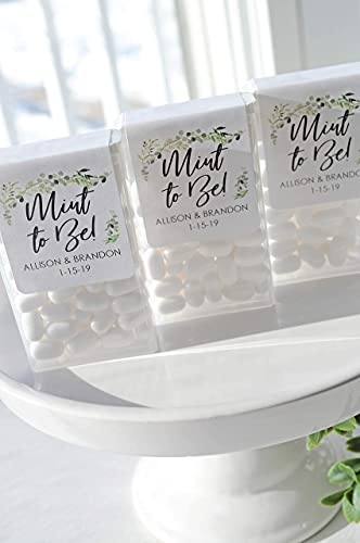 Wedding Favors Tic Tac LABELS Mint To Be, Bridal Shower Favor, Engagement Party Favor, Greenery Leaf - Set of 24 Labels