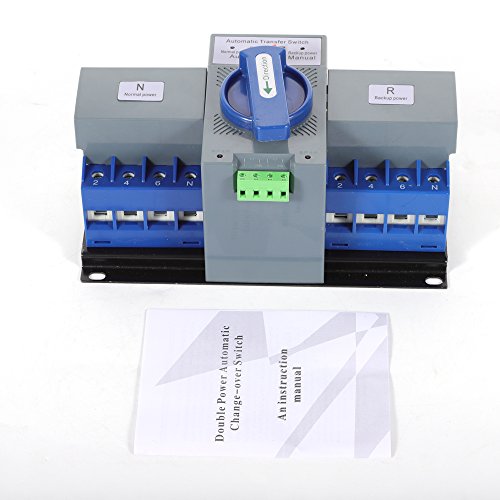 63A 4P Dual Power Automatic Transfer Switch Mini Dual Power Generator Changeover Switch Circuit Breaker Self Cast Conversion CB Level 50HZ/60HZ (4P 63A)
