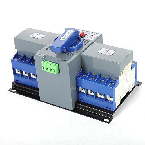 63A 4P Dual Power Automatic Transfer Switch Mini Dual Power Generator Changeover Switch Circuit Breaker Self Cast Conversion CB Level 50HZ/60HZ (4P 63A)