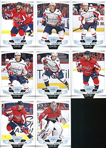 2019-20 O-Pee-Chee Hockey Washington Capitals Team Set of 17 Cards: T.J. Oshie(#13), Matt Niskanen(#66), Jakub Vrana(#74), Nicklas Backstrom(#82), Tom Wilson(#105), Lars Eller(#113), Michal Kempny(#136), John Carlson(#147), Brett Connolly(#161), Alexander