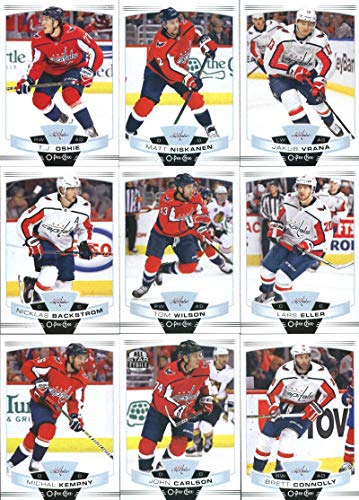 2019-20 O-Pee-Chee Hockey Washington Capitals Team Set of 17 Cards: T.J. Oshie(#13), Matt Niskanen(#66), Jakub Vrana(#74), Nicklas Backstrom(#82), Tom Wilson(#105), Lars Eller(#113), Michal Kempny(#136), John Carlson(#147), Brett Connolly(#161), Alexander