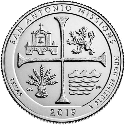 2019 P,D,S BU San Antonio Missions San Antonio Texas National Park NP Quarter Choice Uncirculated US Mint 3 Coin Set