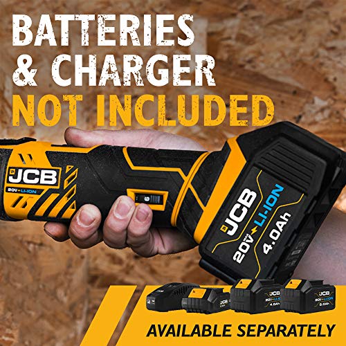 JCB Tools - JCB 20V Cordless Oscillating Power Tool - Multi Tool - No Battery - Bare Unit - For Home Improvements and Professional Use, Trimming, Plunge Cuts, Drywall, Wood, Plastic, Metal