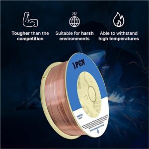 PGN Solid MIG Welding Wire - ER70S-6-0.035 Inch, 44 Pound Spool - Mild Steel MIG Wire with Low Splatter and High Levels of Deoxidizers - For All Position Gas Welding