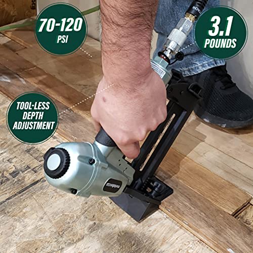 Metabo HPT Flooring Stapler | 18 Gauge | 1/4” Crown Staples | 1/2” to 1-9/16” Length | Pneumatic | 5 Year Professional Warranty | N4004AB