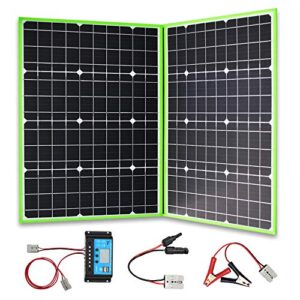 xinpuguang 100w foldable solar panel portable solar kit 12v with 10a charge controller connector cable for power station,battery, camping, rv,boat, outdoor