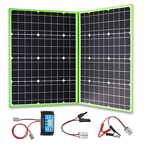 XINPUGUANG 100W Foldable Solar Panel Portable Solar Kit 12V with 10A Charge Controller Connector Cable for Power Station,Battery, Camping, RV,Boat, Outdoor