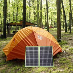 XINPUGUANG 100W Foldable Solar Panel Portable Solar Kit 12V with 10A Charge Controller Connector Cable for Power Station,Battery, Camping, RV,Boat, Outdoor
