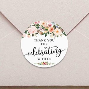 120 x celebrating labels, wedding collection, baby shower stickers, floral party collection, engagement party decor, flower floral stickers, wedding favor labels, 1.6 inch