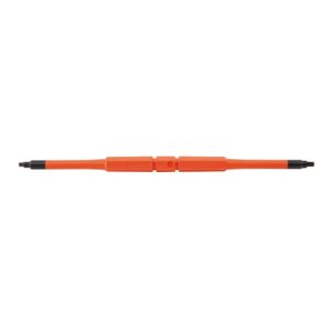 Klein Tools 32287 Insulated Screwdriver, 2-in-1 Screwdriver Set with Flip Blade, #1 and #2 Square Tips, Double-Ended Blades