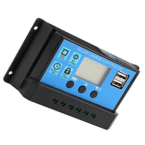 Solar Charge Controller, 60A/50A/40A/30A/20A/10A 12V 24V Auto Solar Charge Controller PWM Controller (60A)