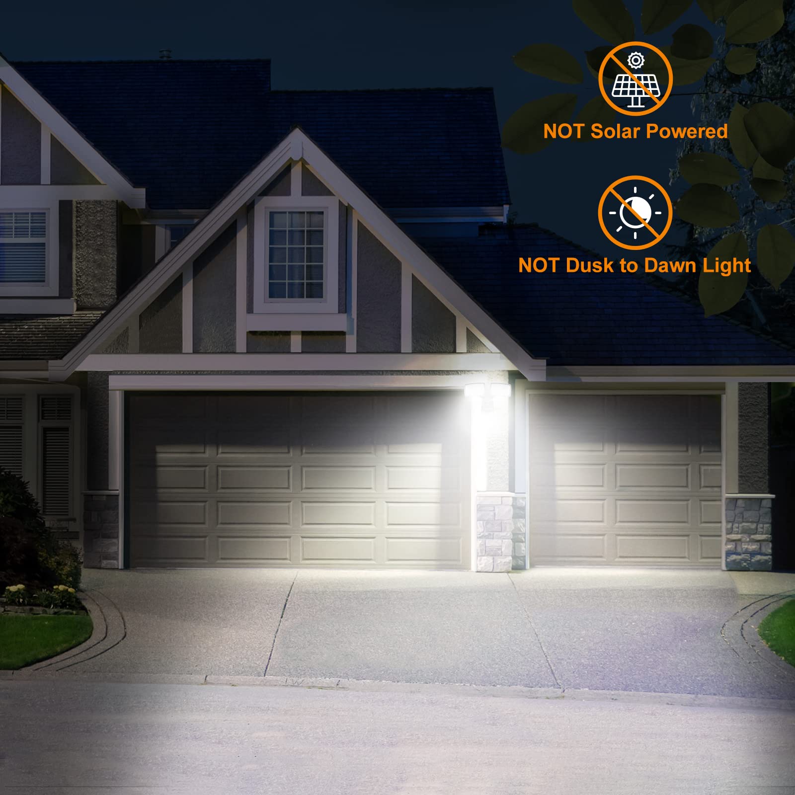 LEPOWER LED Motion Sensor Security Lights Outdoor, 30W 3200LM, 5500K, IP65 Waterproof, 2 Head Motion Detector Flood Light for Garage, Yard, Porch (NOT Solar Powered)