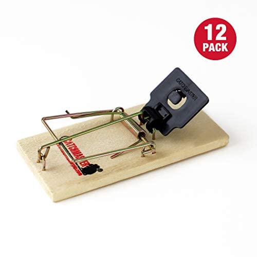 Instant Kill Mouse Snap Traps by Catchmaster - 12 Count, Ready for Use Indoors & Outdoors. Wood Double-Tension Springs Weather-Resistant Corrosion-Resistant Disposable Poison-Free Non-Toxic