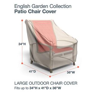 Budge P1W02PM1-2PK English Garden Patio Chair Cover (2 Pack) Heavy Duty and Waterproof, Large, Tan Tweed