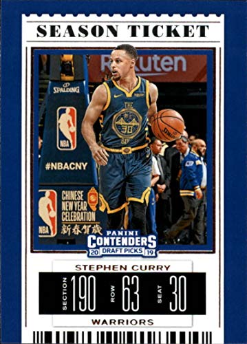 2019-20 Contenders Draft Picks Season Ticket #48 Stephen Curry Golden State Warriors Official Panini NCAA Collegiate Basketball Card (any streak on scan is NOT on the card)