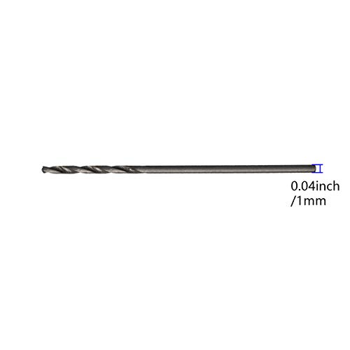 Utoolmart 1mm Twist Drill High Speed Steel Bit HSS-6542 for Steel Aluminum Alloy 20 pcs