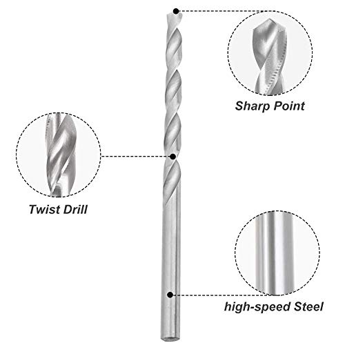 Utoolmart 1mm Twist Drill High Speed Steel Bit HSS-6542 for Steel Aluminum Alloy 20 pcs