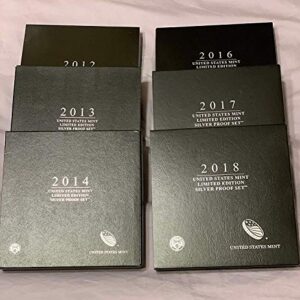 2012 S -2013-2014-2016-2017-2018 Limited Editions 8-Piece Silver Proof Sets including Proof Silver Eagles $1 US Mint Choice DCAM with Original Packaging, Sleeve and COA - Total of 6 Sets