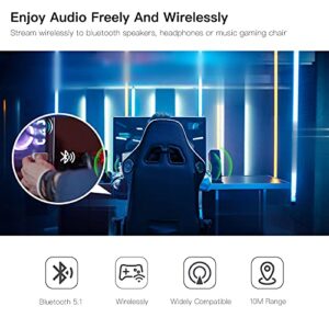 GTRACING Bluetooth USB Adapter Transmitter V5.1 Wireless Dongle for PC, Laptop, PS4, PS5, Switch Connects Bluetooth Speakers, Bluetooth Gaming Chair, GT Lynck1