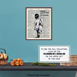 Banksy Skateboard Motivational Upcycled Dictionary Wall Art - Inspirational Graffiti, Urban Street Art Poster Print - Home Decor for Nursery, Kids or Boys Room - Great Gift - 8x10 Photo