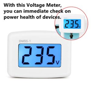 Diyeeni 1Pcs Plugin LCD Digital AC 80300V Voltmeter DM551 110V/220V Household Electrical Instruments Voltage Testers for US Plug