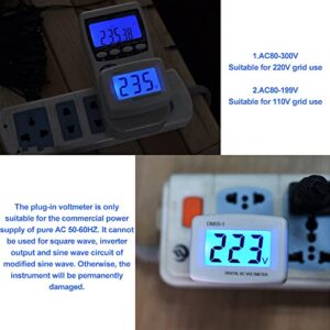 Diyeeni 1Pcs Plugin LCD Digital AC 80300V Voltmeter DM551 110V/220V Household Electrical Instruments Voltage Testers for US Plug