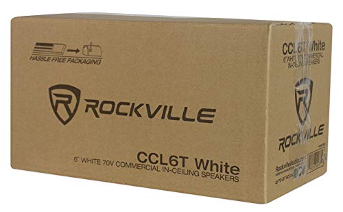 Rockville 70V 6" Commercial Ceiling Speakers 4 Restaurant/Office, White (CCL6T