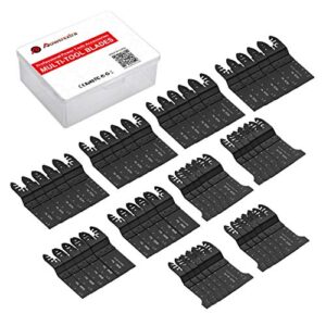 Powerextra 50 Pack Bi-Metal Wood/Metal Oscillating Saw Blades Universal Quick Release Multitool Tool Blade Japan Tooth for Bosch, Craftsman, DeWalt, Dremel, FEIN, Ridgid, TCH, Makita, Milwaukee