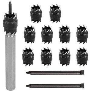 spot weld cutter set，13 pcs 3/8" rotary spot weld cutter remover drill bits tool and 2 replacement blades,metal hole cutter remover for power drill spot welding