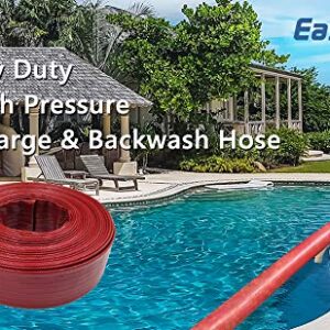 Eastrans 2 IN x 50 FT Pool Backwash Hose, Extra Heavy Duty Discharge Hose,10 Bar Working Pressure, 30 Bar Burst Pressure Thick 1.8mm, High pressure resistance,Ultra Strong Wear Resistance,