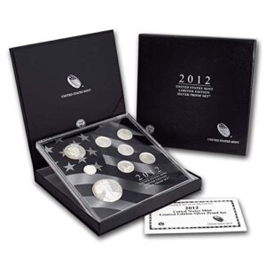 2012 s limited edition 8-piece silver proof set including proof silver eagle $1 us mint choice dcam with original packaging, sleeve and coa