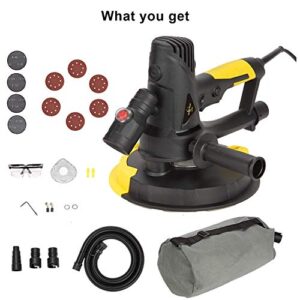 Electric Drywall Sander with Vacuum, Variable Speed and 26FT Power Cord, Drywall Sanding Machine with Extra Mesh Sanding Discs and Safety Kit, CUBEWAY